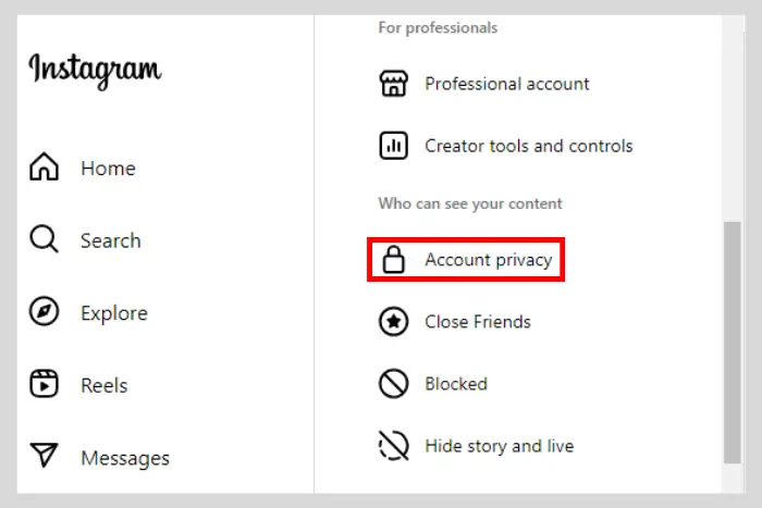 How to Make Instagram Account Private On laptop