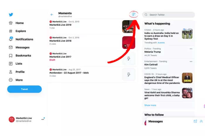 Twitter Moments tutorial 