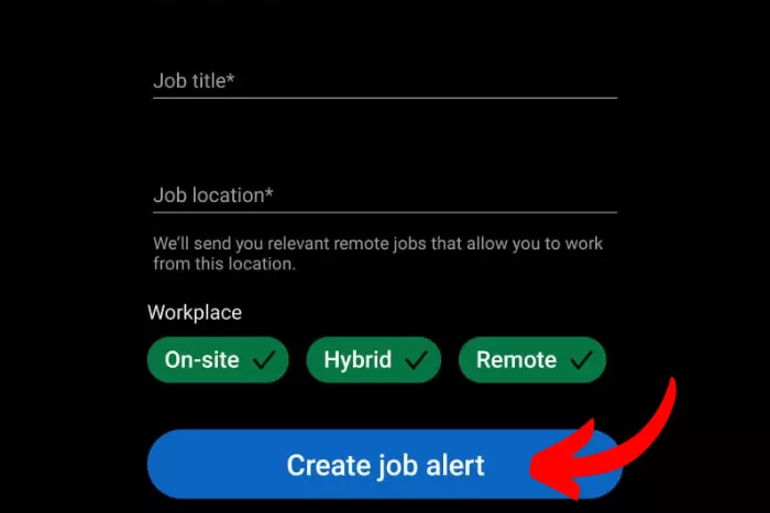 Create job alert