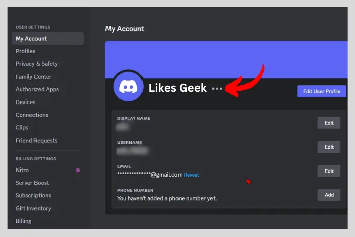 How to share discord username