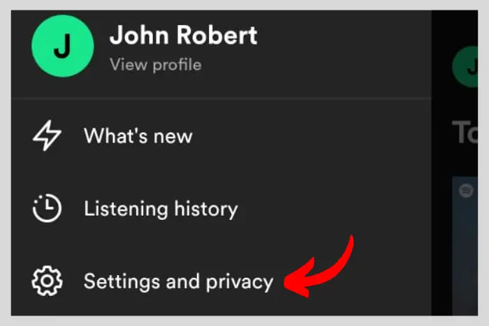 turn on the private session option on spotify desktop